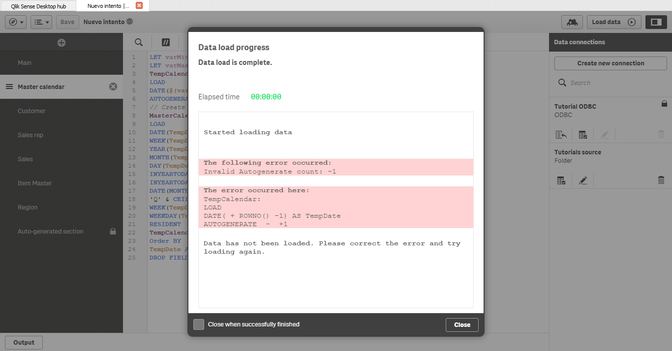 Help with Master calendar script error in the Qlik... Qlik Community